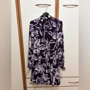 Floral Purple and White Dress